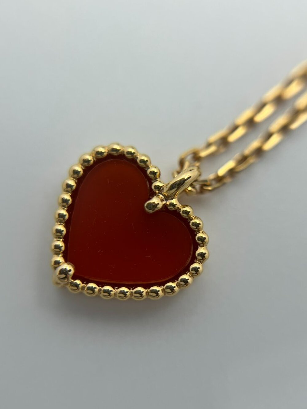 Authentic Van Cleef & Arpels Sweet Hearts Necklace Carnelian Rose Gold - Picture 7 of 12